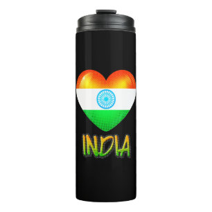 India Flag Heart Cutout Thermal Tumbler