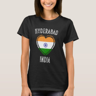 India Flag Heart Hyderabad City T-Shirt