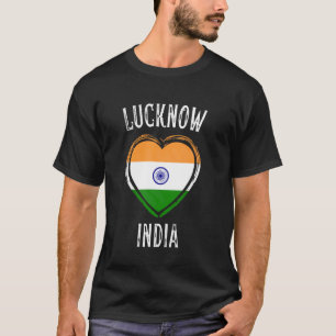 India Flag Heart Lucknow City T-Shirt