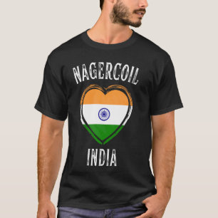 India Flag Heart Nagercoil City T-Shirt