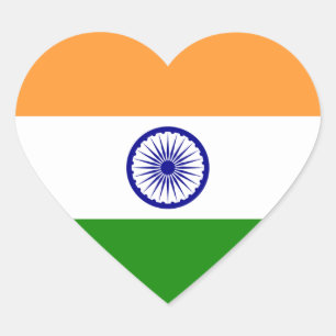 India Flag Heart Sticker
