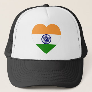 India Flag Heart Trucker Hat