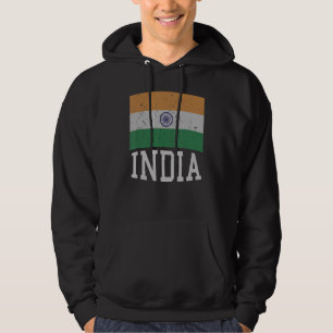 India Flag In Tricolor With Ashoka Chakra Desi Ind Hoodie