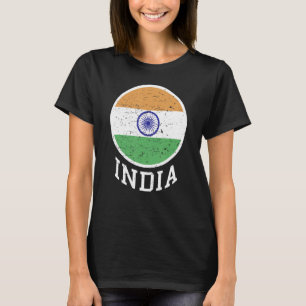 India Flag In Tricolor With Ashoka Chakra Desi Ind T-Shirt