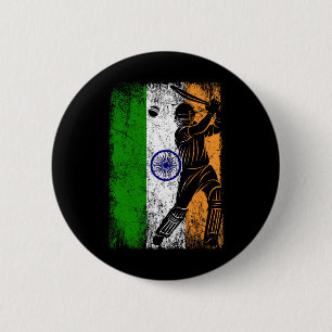 India Flag Indian Cricket Jersey Fan Player Coach  6 Cm Round Badge