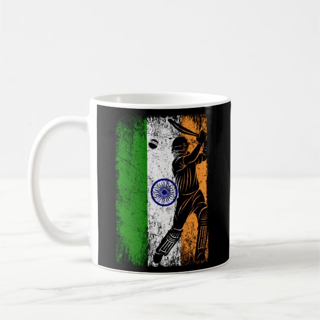 India Flag Indian Cricket Jersey Fan Player Coach Coffee Mug (Left)