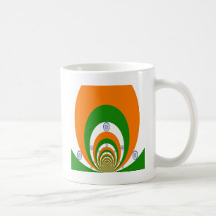 India Flag Kaleidoscope: Endless Unity & Patriotis Coffee Mug