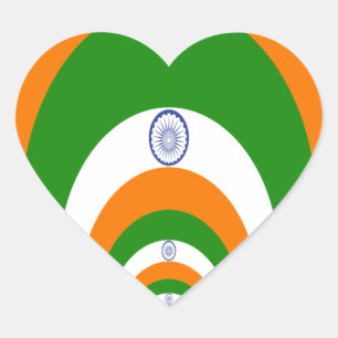 India Flag Kaleidoscope: Endless Unity & Patriotis Heart Sticker
