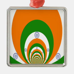 India Flag Kaleidoscope: Endless Unity & Patriotis Metal Tree Decoration