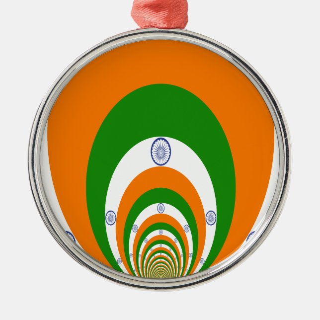 India Flag Kaleidoscope: Endless Unity & Patriotis Metal Tree Decoration (Front)