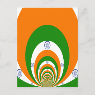 India Flag Kaleidoscope: Endless Unity & Patriotis Postcard