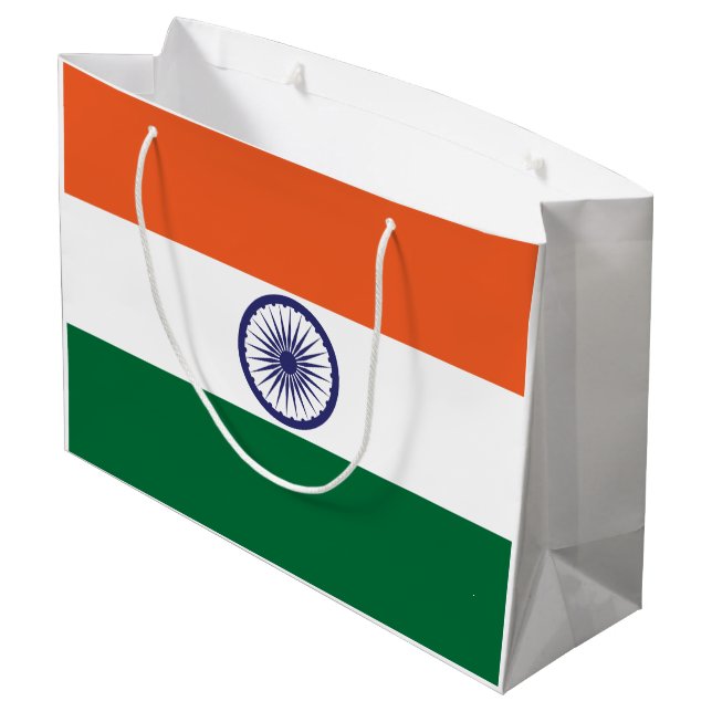India Flag Large Gift Bag (Back Angled)