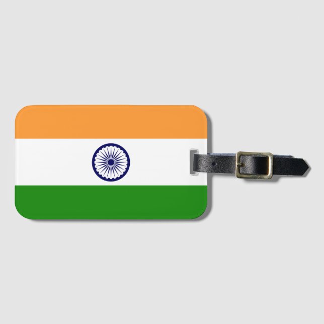 India Flag Luggage Tag (Front Horizontal)