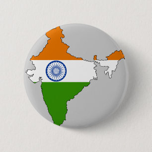 India flag map 6 cm round badge