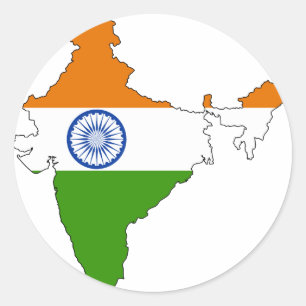 India flag map classic round sticker
