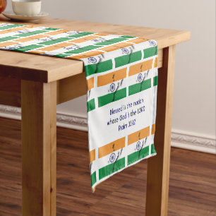 INDIA Flag Map Customised Scripture Short Table Runner