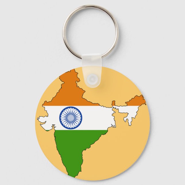 India flag map key ring (Front)