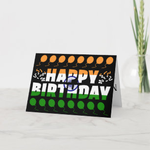 India Flag Patriotic Birthday Card