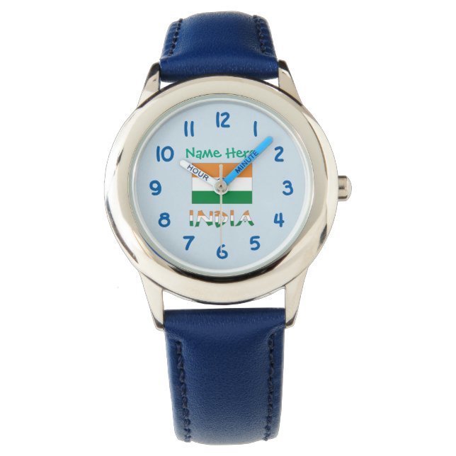India Flag Personalised Kids Watch (Front)