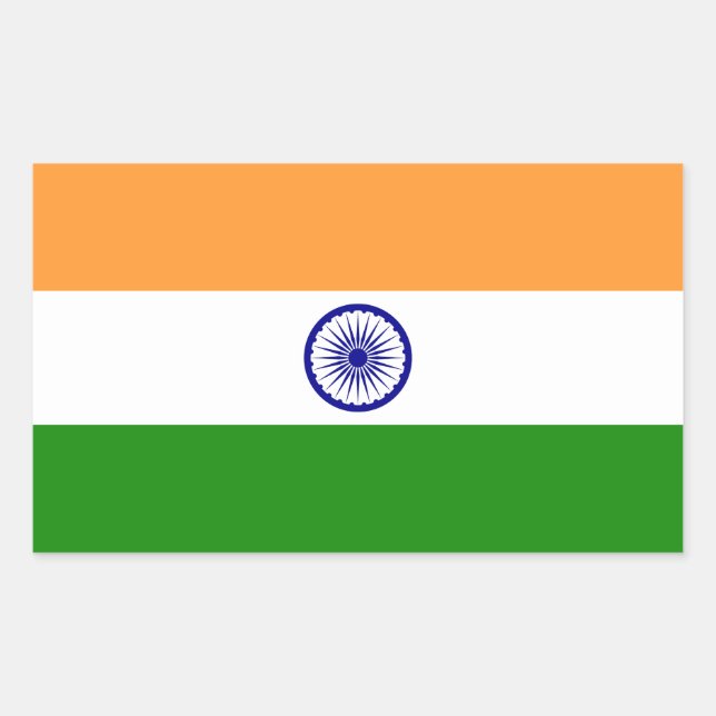 India Flag Rectangular Sticker (Front)