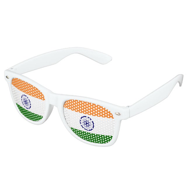 India Flag Retro Sunglasses (Angled)