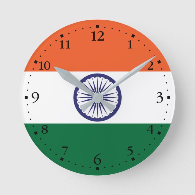 India Flag Round Clock (Front)
