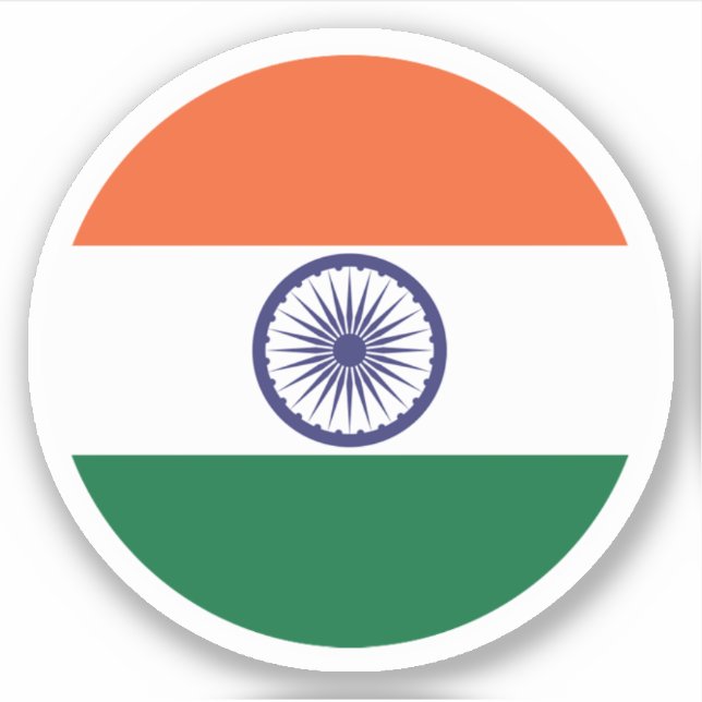 India Flag Round Sticker (Front)