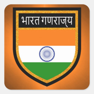 India Flag Square Sticker