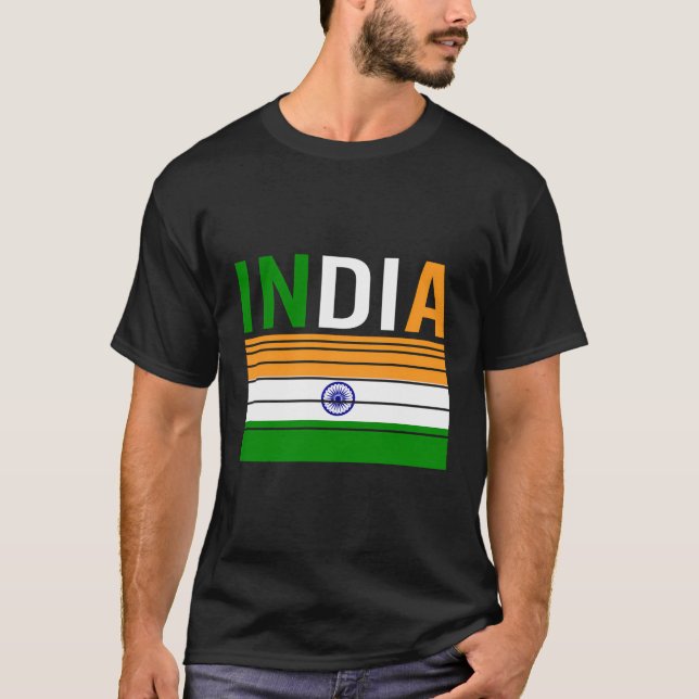 India Flag Tee Indian Pride Gift India Country Tra (Front)