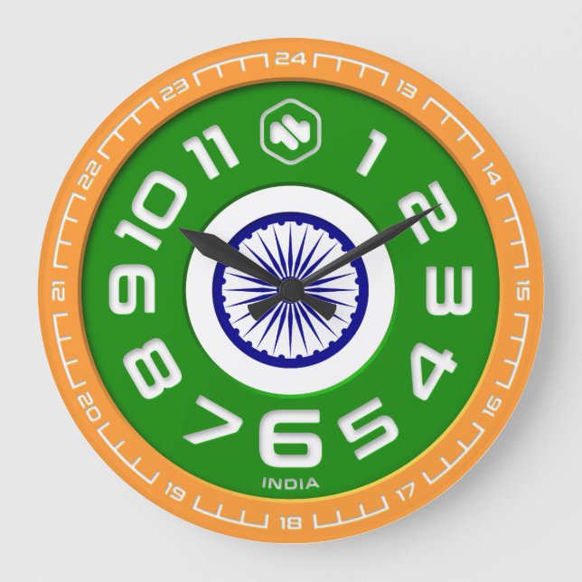 India Flag Wall Clock (Front)
