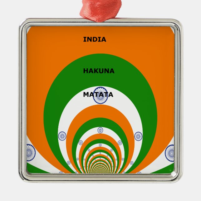 India HAKUNA MATATA Metal Tree Decoration (Front)