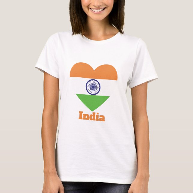 India Heart Flag T-Shirt (Front)