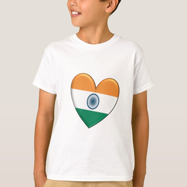 India Heart Flag T-Shirt (Front)