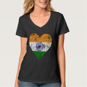 India Heart Flag Vintage Indian T-Shirt