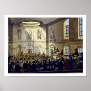 India House, The Sale Room, from 'Ackermann's Micr Poster