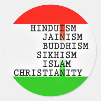 India Identity Religions Classic Round Sticker