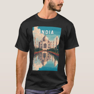 India Illustration Travel Art Vintage T-Shirt