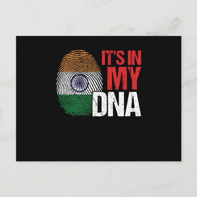 India In My DNA Flagh Country Patriotic Gift Postcard (Front)