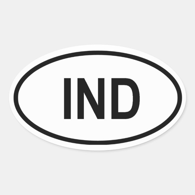 India "IND" Oval Sticker (Front)
