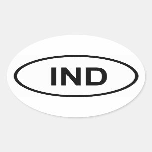 India "IND" Oval Sticker