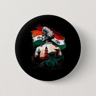 India Independence Day 15 August 1947 Indian Flag 6 Cm Round Badge