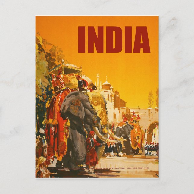 India, Indian elephant city parade Postcard (Front)