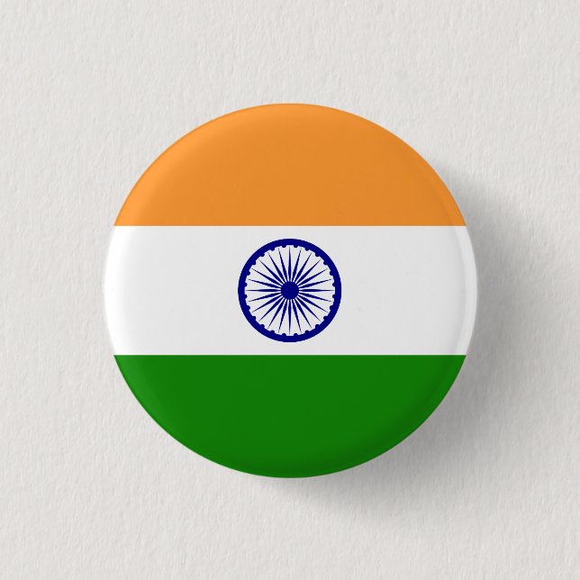 India (Indian) Flag 3 Cm Round Badge (Front)