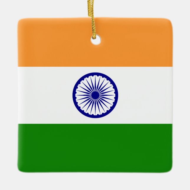 India (Indian) Flag  Ceramic Ornament (Front)