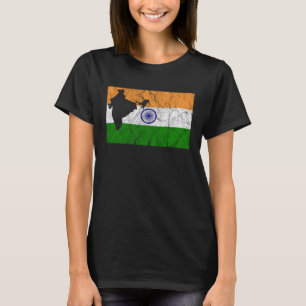 India Indian Flag Map Silhouette Travel Vacation I T-Shirt