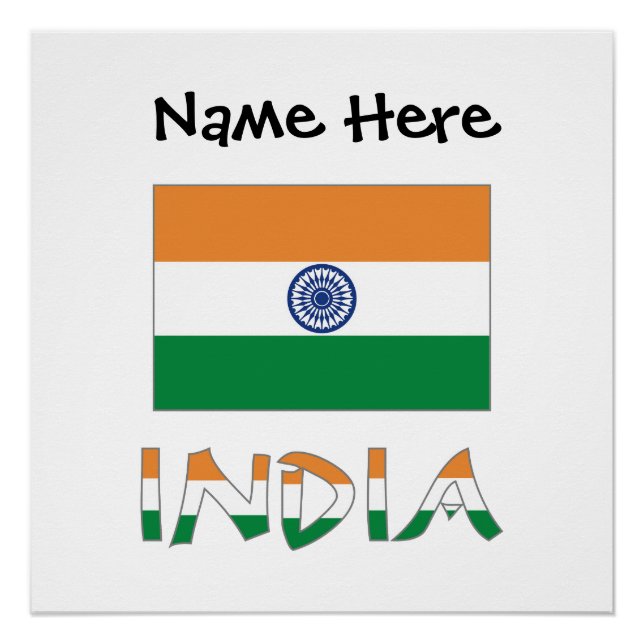 India Indian Flag Personalised  Poster (Front)