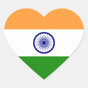 India/Indian Heart Flag Heart Sticker