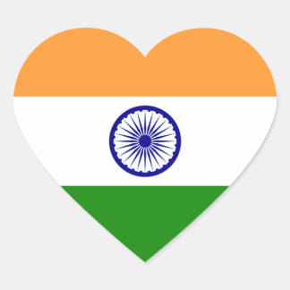 India/Indian Heart Flag Heart Sticker