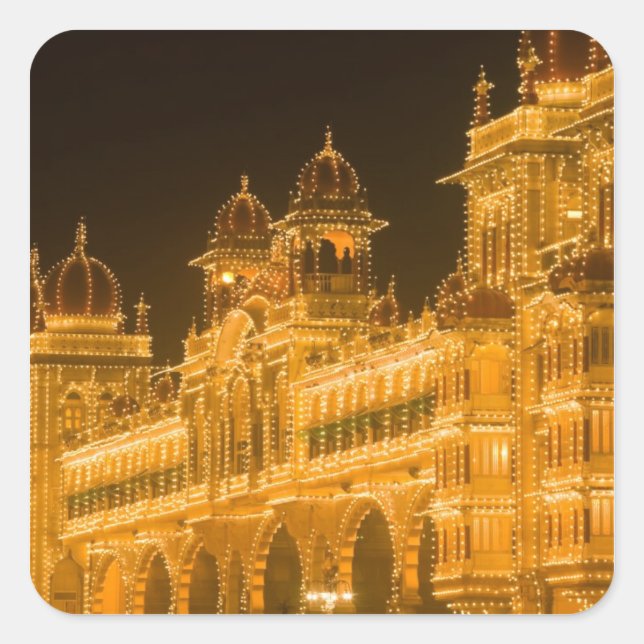 INDIA, Karnataka, Mysore : Majaraja's Palace (b. 2 Square Sticker (Front)