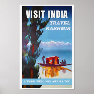 India-Kashmir Vintage Travel Poster